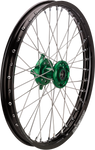MOOSE RACING SX-1 Complete Wheel - Front - Black Wheel/Green Hub - 21"x1.60" - Kawasaki KFN-16021-BKGN