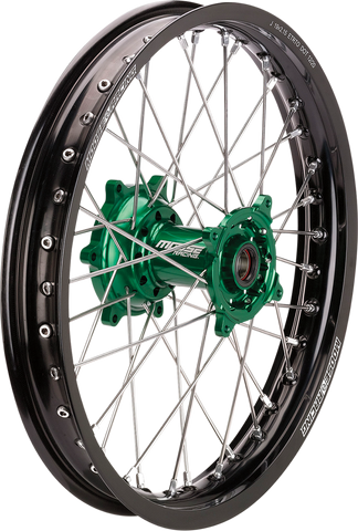 MOOSE RACING SX-1 Complete Wheel - Rear - Black Wheel/Green Hub - 19"x2.15" - Kawasaki KR-21519-BKGN
