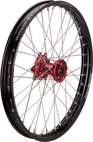 MOOSE RACING SX-1 Complete Wheel - Front - Black Wheel/Red Hub - 21"x1.60" - Honda HF-16021-BKRD
