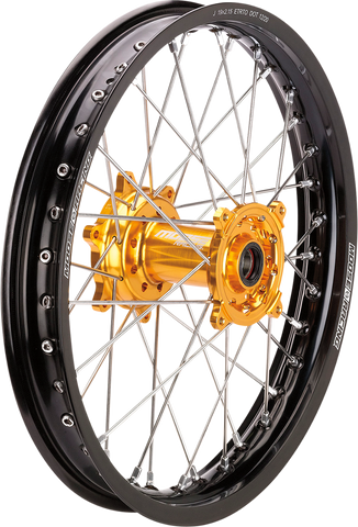 MOOSE RACING SX-1 Complete Wheel - Rear - Black Wheel/Gold Hub - 19"x2.15" - Suzuki SR-21519-BKGD