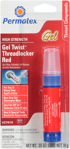 PERMATEX Gel Threadlocker - Red - 0.35 oz. net wt. 27010