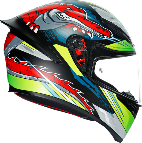 AGV K1 Helmet - Dundee - Matte Lime/Red - ML 210281O2I006108