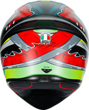 AGV K1 Helmet - Dundee - Matte Lime/Red - Large 210281O2I006109