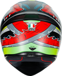 AGV K1 Helmet - Dundee - Matte Lime/Red - MS 210281O2I006106