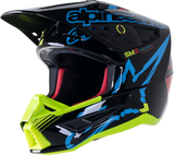 ALPINESTARS SM5 Helmet - Action - Gloss Black/Blue/Fluo Yellow - XS 8306122-1757-XS