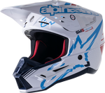 ALPINESTARS SM5 Helmet - Action - Gloss White/Cyan/Black - XS 8306122-2077-XS