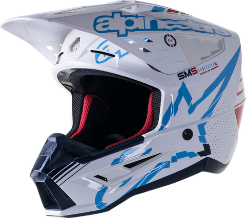 ALPINESTARS SM5 Helmet - Action - Gloss White/Cyan/Black - XS 8306122-2077-XS