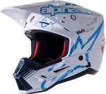 ALPINESTARS SM5 Helmet - Action - Gloss White/Cyan/Black - Small 8306122-2077-SM