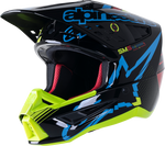 ALPINESTARS SM5 Helmet - Action - Gloss Black/Blue/Fluo Yellow - Medium 8306122-1757-MD