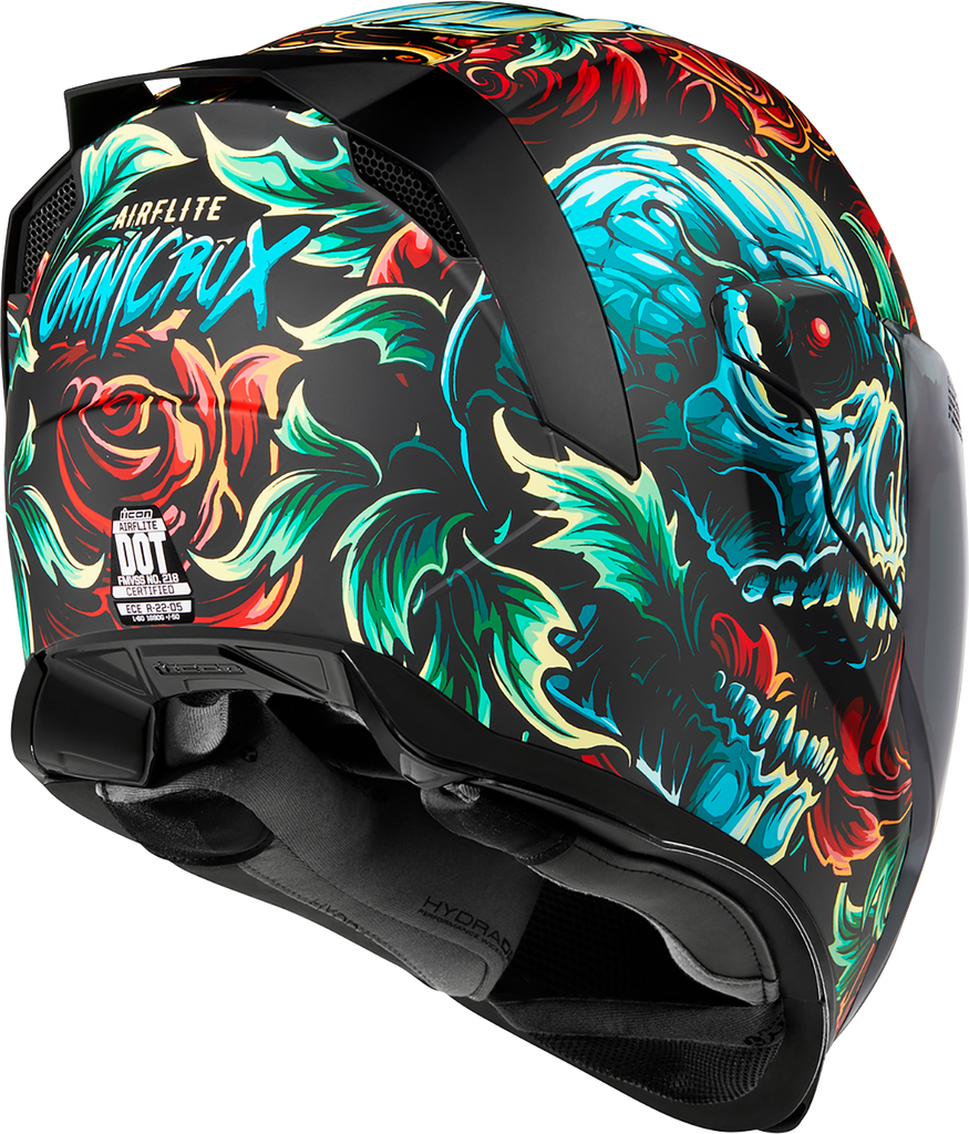 icon airflite helmet black 3xl Airform Solid wicking Hydradry liner can be removed and washed Icon Airflite Dark Helmet