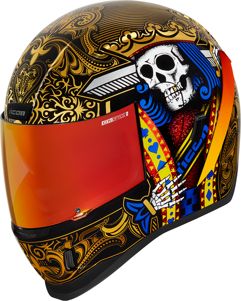 icon airframe pro pharaoh helmet xl ICON Airform* Helmet - Suicide King - Gold