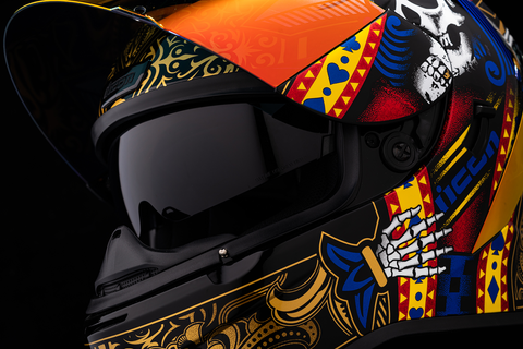 icon airform suicide king helmet ICON Airform* Helmet - Suicide King - Gold