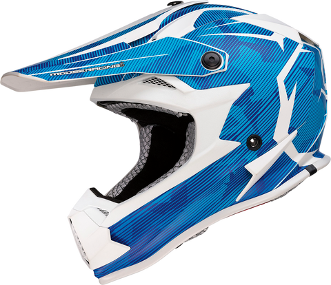 MOOSE RACING Youth F.I. Helmet - Agroid Camo - MIPS? - Blue/White - Large 0111-1534