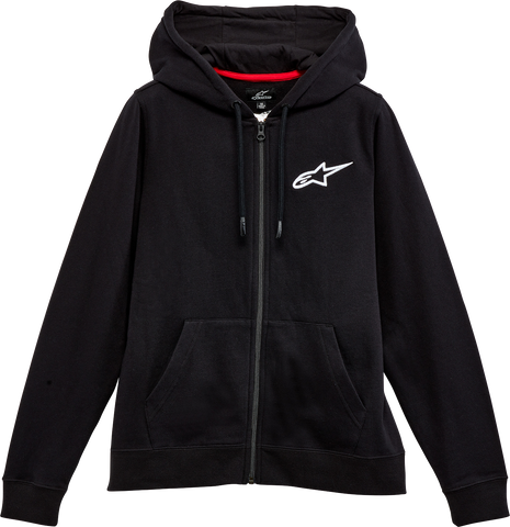 ALPINESTARS Women's Ageless Chest Zip-Up Hoodie - Black/White - Small 1232518001020S