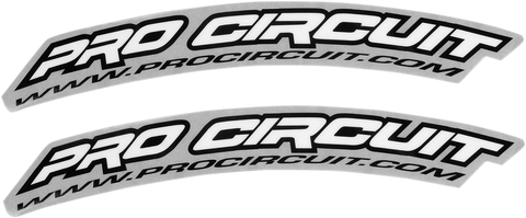 PRO CIRCUIT Front Fender Decal - .Com - White DC0010