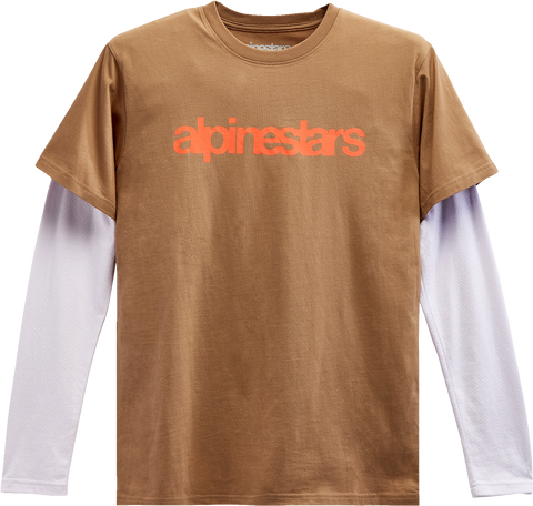 ALPINESTARS Stack Long-Sleeve T-Shirt - Sand/Warm Red - Medium 1213713002331M