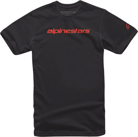 ALPINESTARS Linear Wordmark T-Shirt - Black/Warm Red - 2XL 12127202015232X
