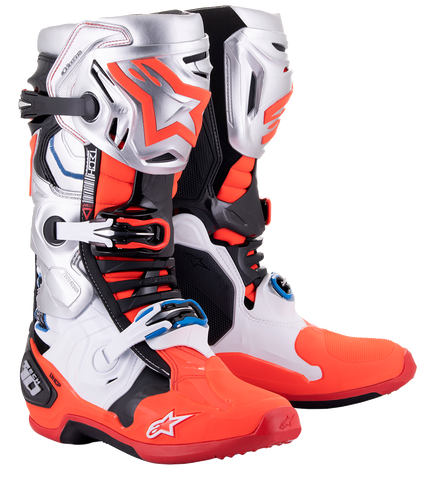 ALPINESTARS Limited Edition Vision Tech 10 Boots - Black/White/Silver/Red - US 9 2010020-1283-9