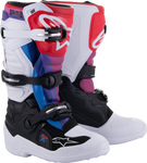 ALPINESTARS Youth Tech 7S Boots - White/Black/Rainbow - US 2 2015017-289-2