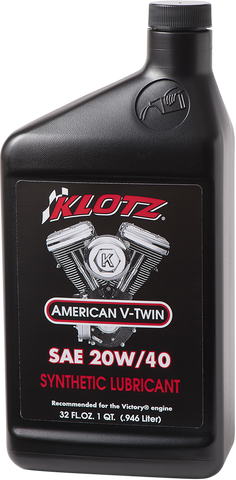 KLOTZ OIL V Twin Synthetic Oil - 20W-40 - 1 U.S. quart KV-2040