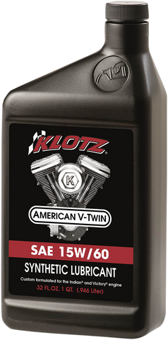 KLOTZ OIL V-Twin Synthetic Oil - 15W-60 - 1 U.S. quart KV-1560