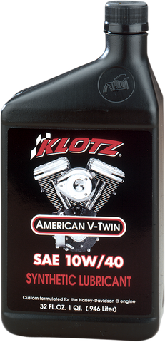 KLOTZ OIL V-Twin Synthetic Engine Oil - 10W-40 - 1 U.S. quart KH-1040
