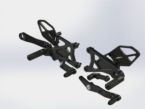 Rear Set Complete Blk Yam