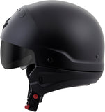 Covert Open Face Helmet Matte Black Lg