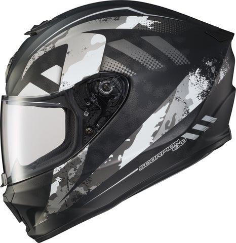Exo R420 Full Face Helmet Distiller Matte Blk/Sil Lg