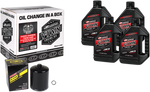 MAXIMA RACING OIL Quick Change Twin Cam Synthetic 20W-50 Oil Change Kit - Black Filter 90-119014PB