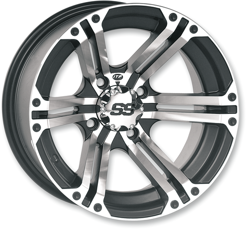 ITP SS212 Alloy Wheel - Rear - Machined Black - 12x7 - 4/110 - 2+5 1228365404B