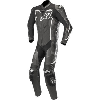 ALPINESTARS GP Plus Camo 1-Piece Leather Suit - Black/Charcoal/White - US 46 / EU 56 3150718-997-56