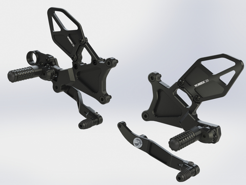 Rear Set Complete Blk Yam