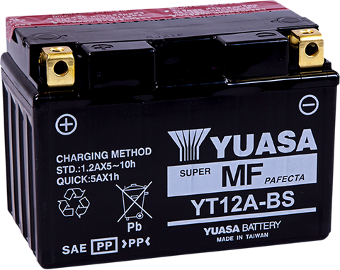 YUASA AGM Battery - YT12A-BS .49 L YUAM32ABS