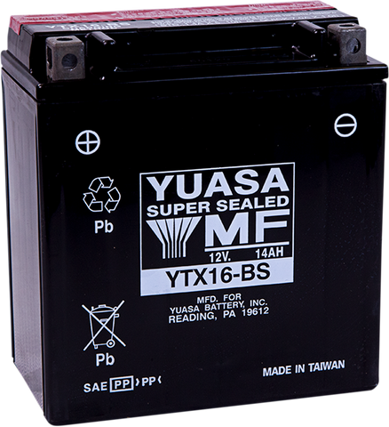YUASA AGM Battery - YTX16-BS .78 L YUAM32X6S