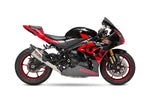 GSX-R1000 YOSHIMURA RACE AT2 STAINLESS FULL EXHAUST, W/ STAINLESS MUFFLER, CF END CAP 11182AP521