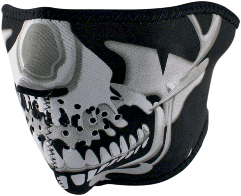 ZAN HEADGEAR Half Mask - Chrome Skull WNFM023H