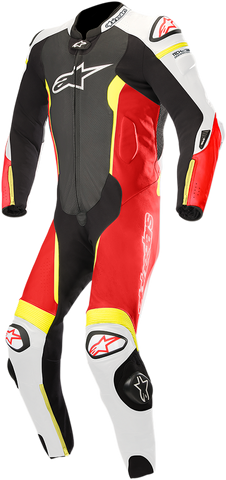 ALPINESTARS Missile 1-Piece Leather Suit - Black/White/Red/Yellow - US 46 / EU 56 3150118-1236-56