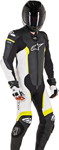 ALPINESTARS Missile 1-Piece Leather Suit - Black/White/Yellow - US 44 / EU 54 3150118-125-54