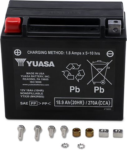 YUASA AGM Battery - YTX20 YUAM42RBS