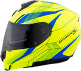 Exo Gt3000 Modular Helmet Sync Neon/Blue Sm