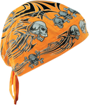 ZAN HEADGEAR Flydanna® Head Wrap - Orange Tribal Skull Z669