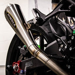 Hindle Evolution Megaphone Slip-on System Kawasaki Ninja EX400 2018-20 - Woodcraft Technologies