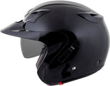 Exo Ct220 Open Face Helmet Gloss Black Sm