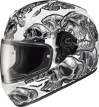 Exo R320 Full Face Helmet Skull E Silver Md