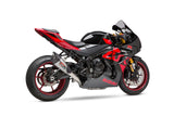 GSX-R1000 YOSHIMURA RACE AT2 STAINLESS FULL EXHAUST, W/ STAINLESS MUFFLER, CF END CAP 11182AP521