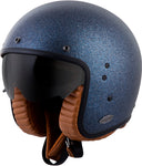 Bellfast Open Face Helmet Metallic Blue Lg
