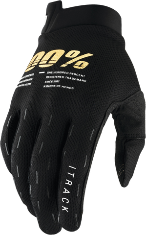 Itrack Youth Gloves Black Lg