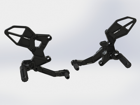 Rear Set Complete Blk Kaw