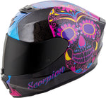 Exo R420 Full Face Helmet Sugarskull Black/Pink Lg